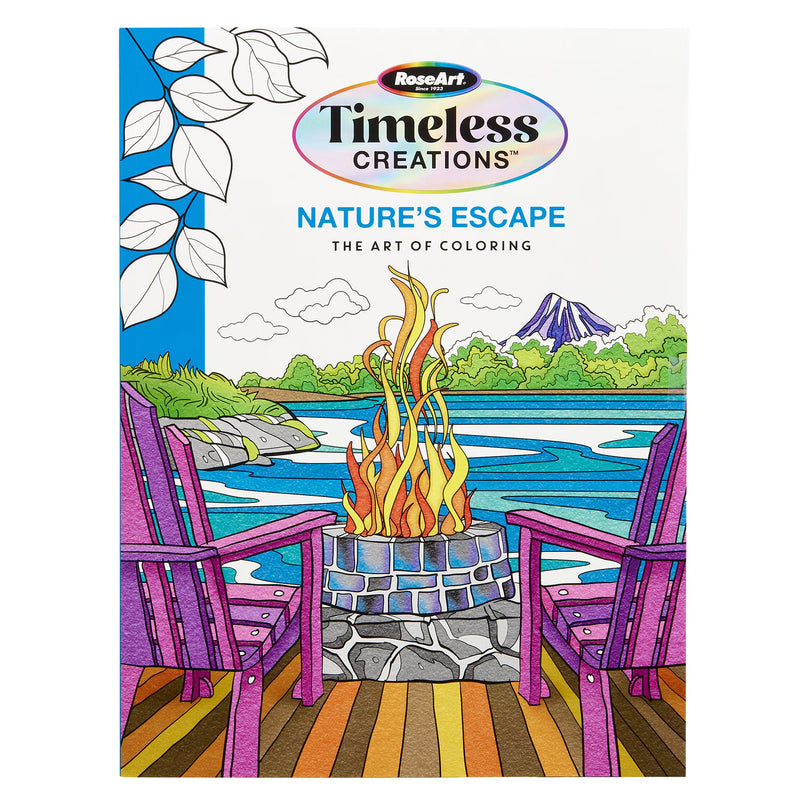 Cra-Z-Art Timeless Creations Nature’s Escape Adult Coloring Book, 64 Nature Designs