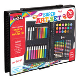 Cra-Z-Art Super Art Set for Kids, 70 Piece Drawing, Coloring & Painting Kit with Carrying Case, Ages 4+