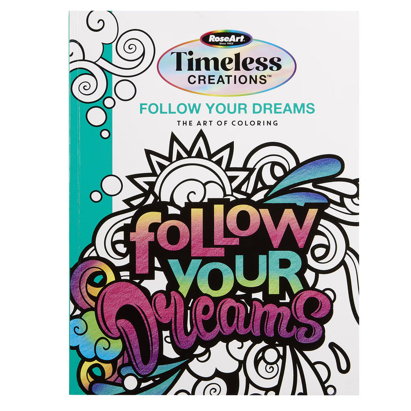 Cra-Z-Art Timeless Creations Follow Your Dreams Adult Coloring Book, 64 Intricate Designs for Adults & Teens