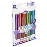 Cra-Z-Art Glitter Magic Liquid Glitter Markers, 12 Colors, Quick-Drying