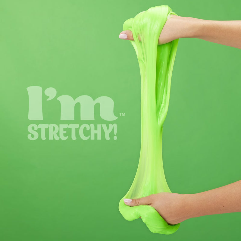 Cra-Z-Slimy I’m Stretchy Neon Green Slime for Kids, Super Stretchy Sensory Slime, 10 oz Jar