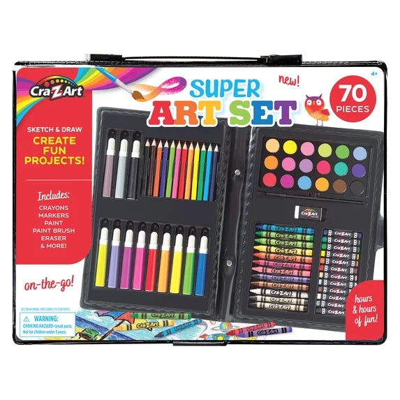 Cra-Z-Art 70-Piece Super Art Set with Crayons, Markers & More