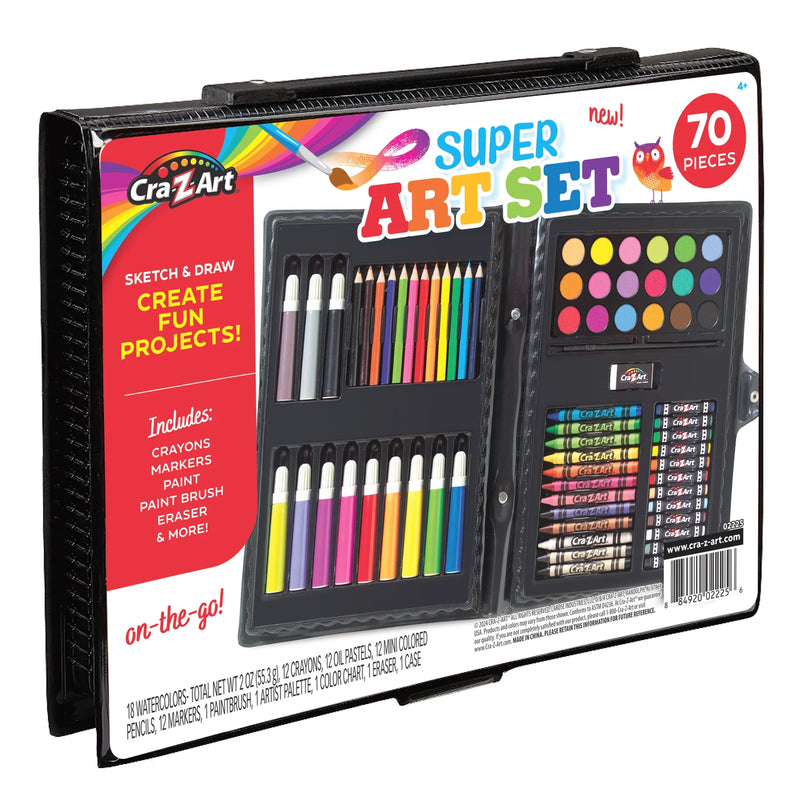 Cra-Z-Art 70-Piece Super Art Set with Crayons, Markers & More