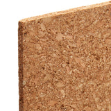 Close-up view of the edge of a Board Dudes Cork Tile - Lightweight 4 Count 6 x 6 INCH showing its coarse texture and pressed wood fibers.