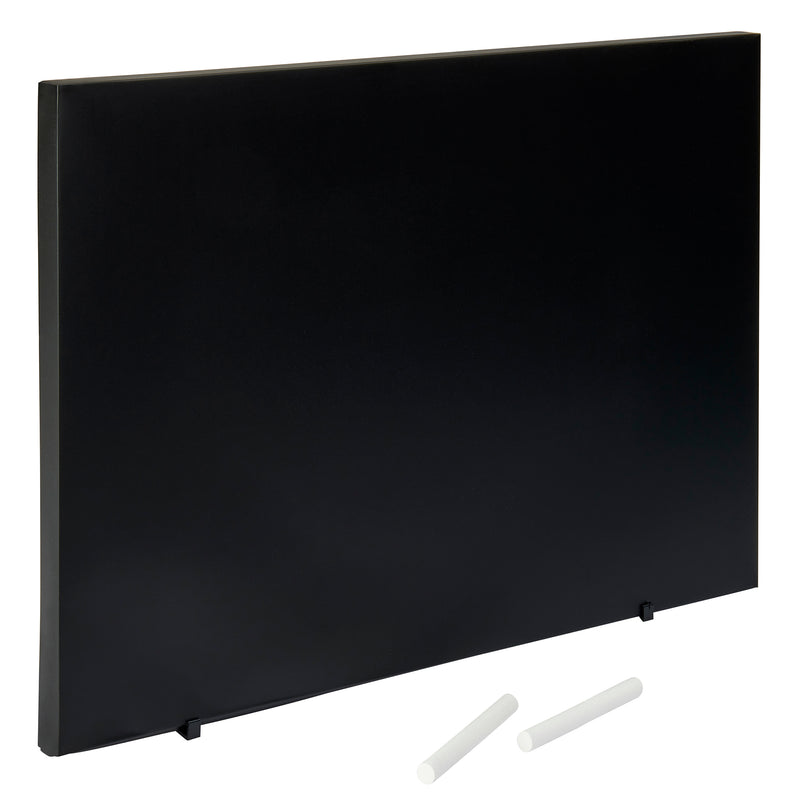 A Board Dudes Magnetic Chalk Board with Easel 11 x 15.5 inches: Versatile Organization and Style with smooth surface and two pieces of white chalk.
