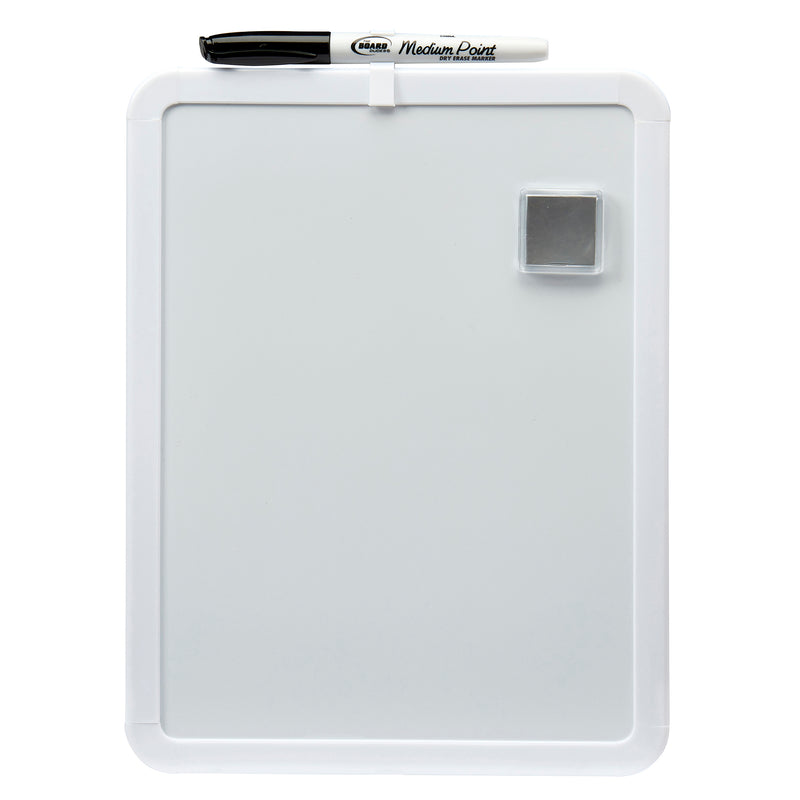 A Board Dudes Dry Erase Board 8.5x11 inches: Elevate Your Organizational Style with a black marker and a small eraser attached to the top.