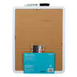 A Board Dudes Dry Erase Board 11x14 INCH: Elevate Your Organizational Style in packaging with the marker clipped to the top and installation accessories in a plastic pouch attached to the back.
