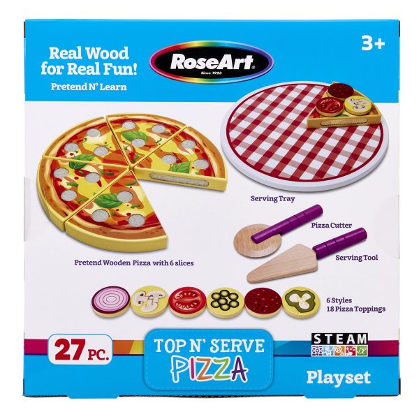 RoseArt Top 'N Serve Pizza: Real Wood Playset for Culinary Creativity
