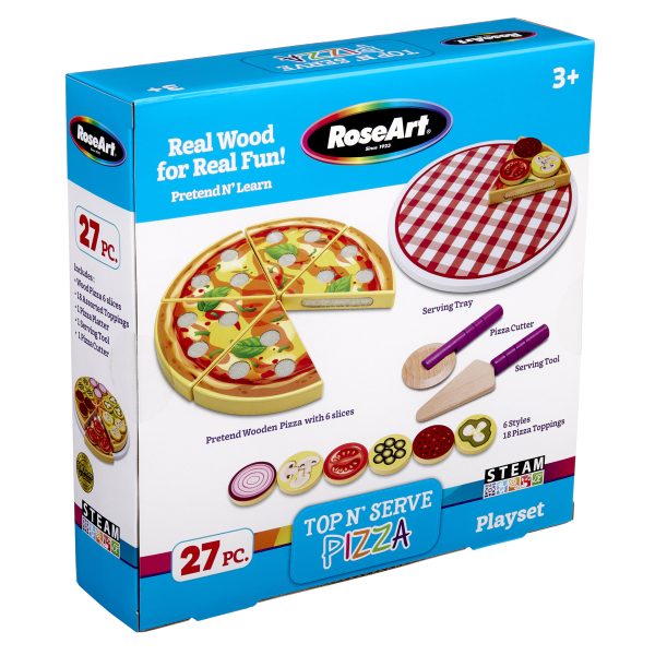 RoseArt Top 'N Serve Pizza: Real Wood Playset for Culinary Creativity