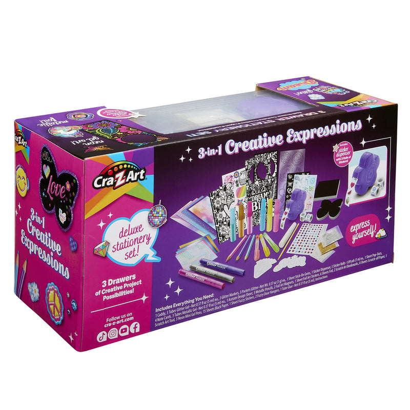 Cra-Z-Art 3-in-1 Creative Expressions Deluxe Stationery & Craft Set, Ages 8+