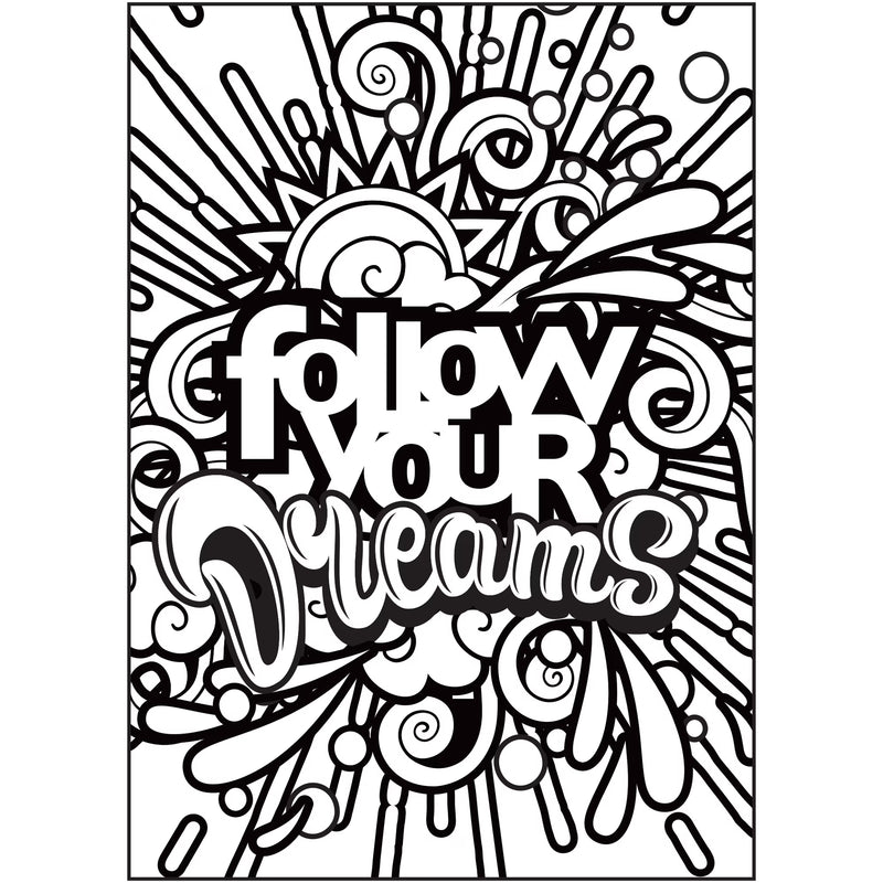 Cra-Z-Art Timeless Creations Follow Your Dreams Adult Coloring Book, 64 Intricate Designs for Adults & Teens