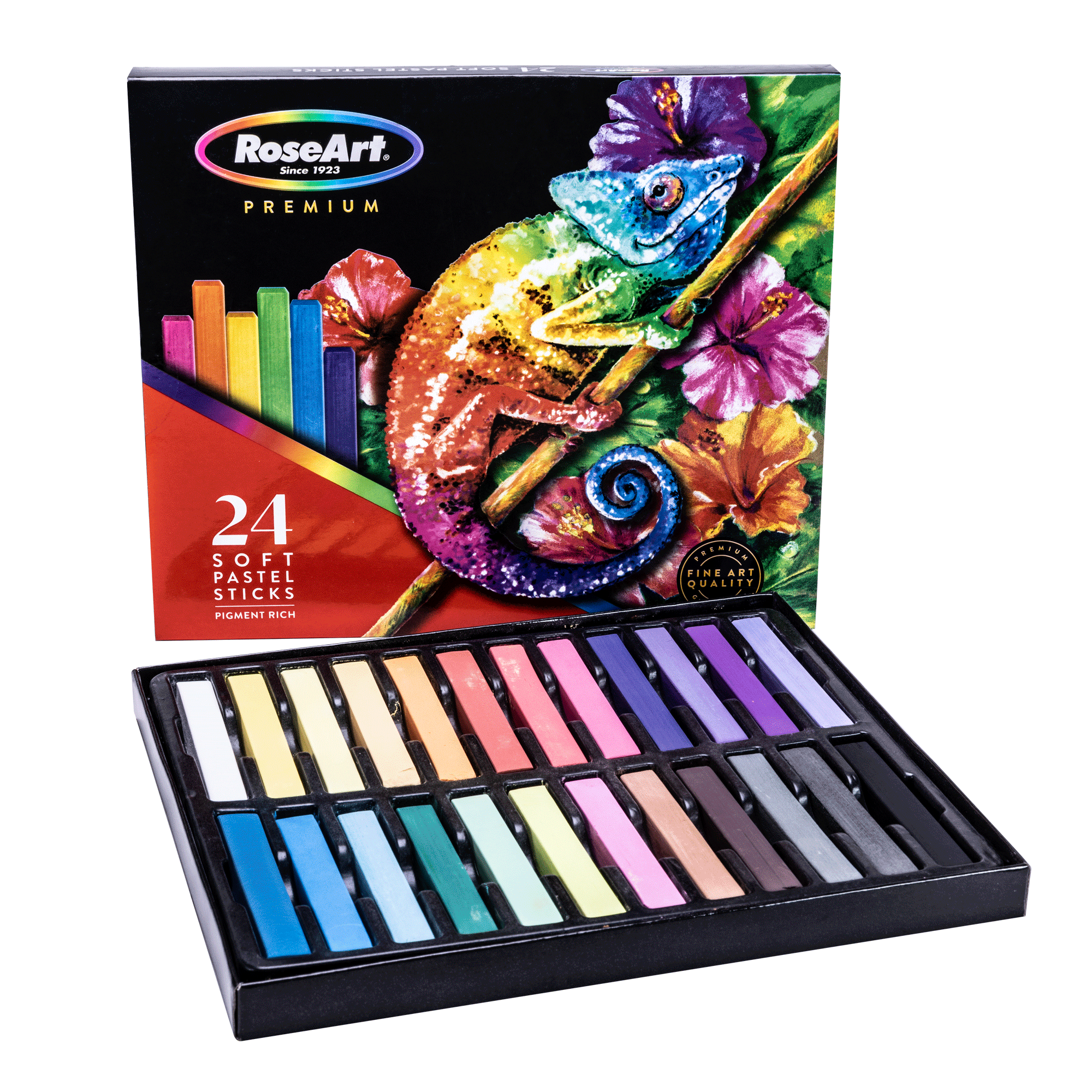 RoseArt Premium Soft Pastel Sticks, 24 Count, Artist Quality