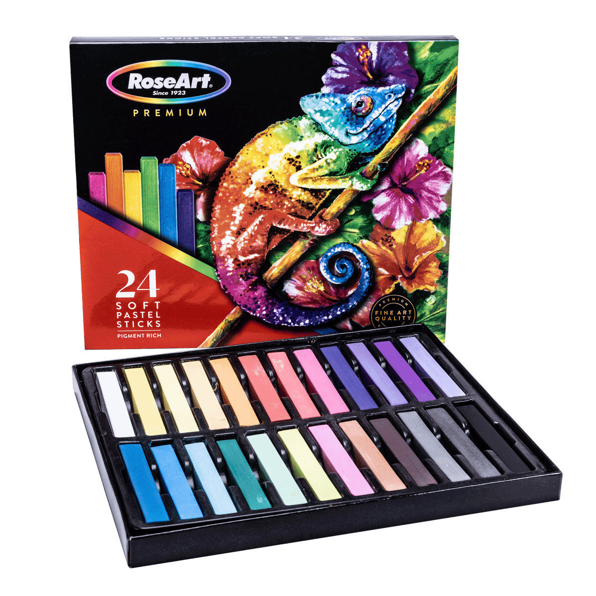 RoseArt Premium Soft Pastel Sticks, 24 Count, Artist Quality