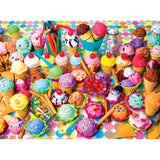 A large group of colorful ice cream cones, much like the vivid imagery in the RoseArt - Kodak Premium 1000 Piece Jigsaw Puzzle titled "Variety of Colorful Ice Cream.