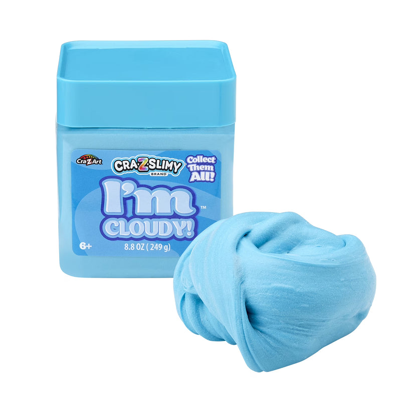 Cra-Z-Slimy I’m Cloudy Blue Cloud Slime for Kids, Soft & Fluffy Sensory Slime, 8.8 oz Jar