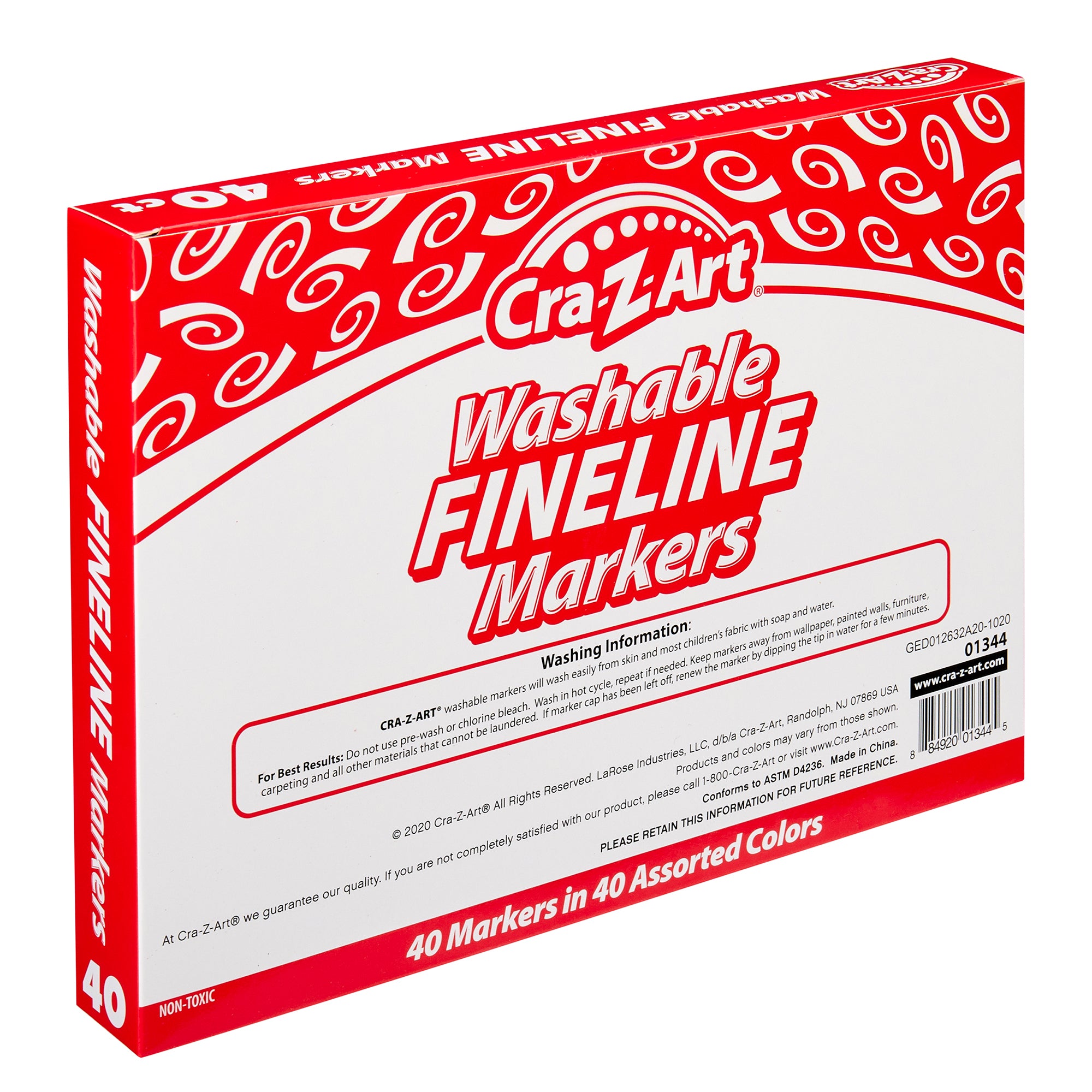 Cra-Z-Art Washable Fineline Markers, 40 Count Classroom Pack (4 x 10),