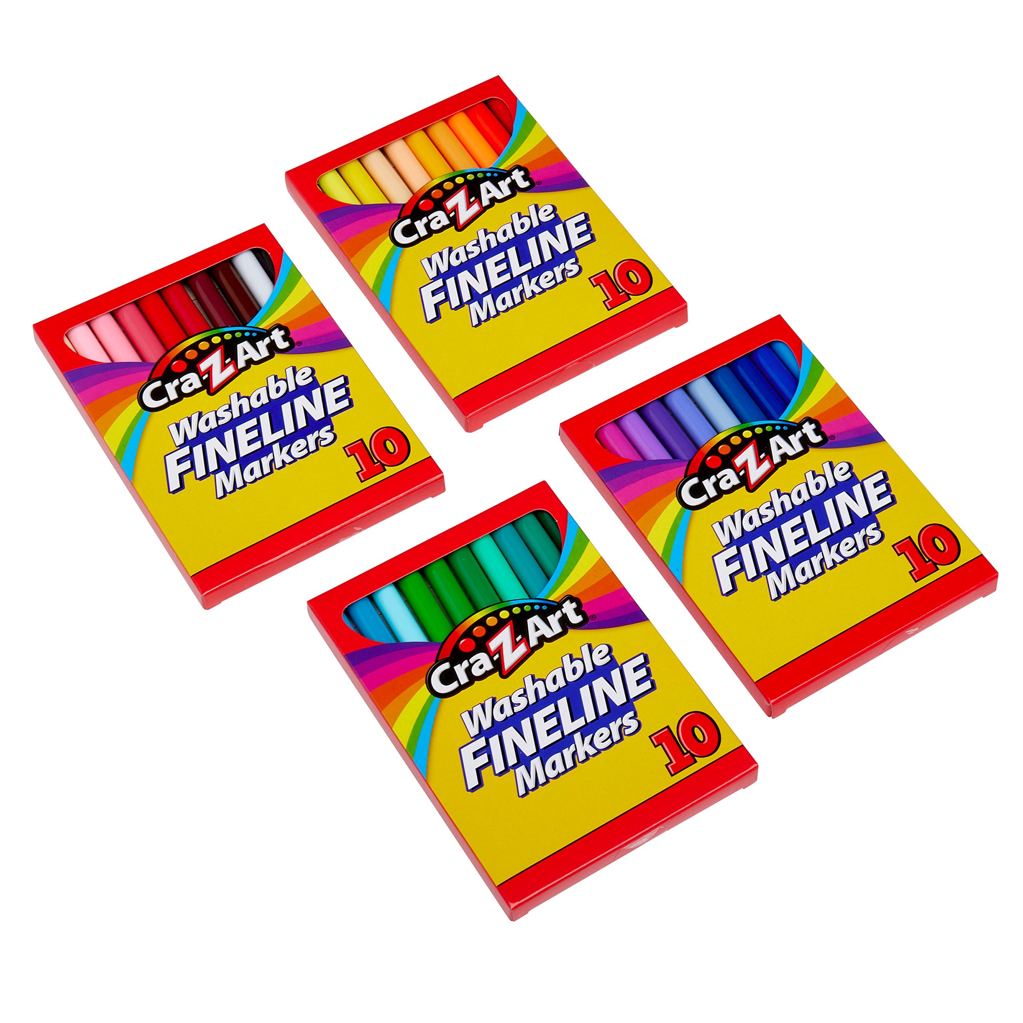Kray Cra-Z-Art Washable Fineline Markers, 40 Count Classroom Pack (4 x 10),