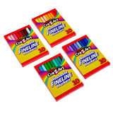 Four packs of Cra-Z-Art FineTip Washable Marker. Classroom Packs 4 packs of 10 Count, each containing 10 markers of various colors, are arranged on a white background.