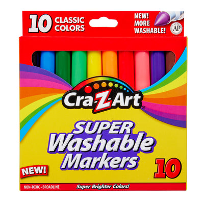 Cra-Z-Art 10 Count Broadline Markers - bold, vibrant, and washable