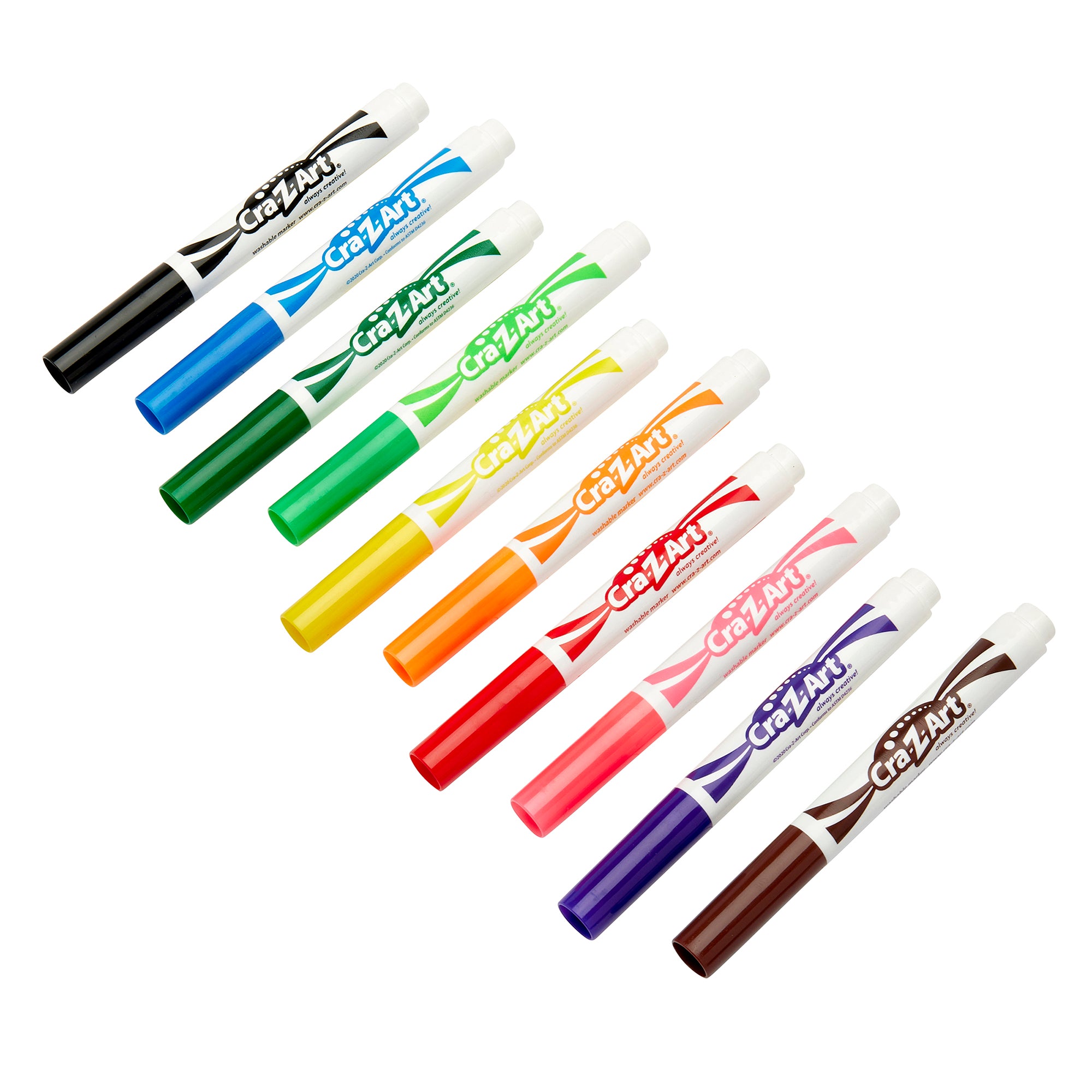 Cra-Z-Art Washable Broadline Markers, Classic Colors, 10 Count