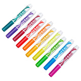 Ten Cra-Z-Art Broadline Marker Washable Bold 10 Count markers in various colors are arranged diagonally against a white background. Colors include shades of purple, blue, green, yellow, orange, and red.