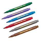 Six 6 ct. Mini Metallic Markers in green, purple, blue, red, silver, and bronze are arranged horizontally on a white background.