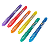 6 ct. Glitter Markers in different colors (purple, red, orange, yellow, green, blue) arranged in two rows.
