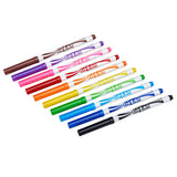A set of Cra-Z-Art Fineline Supertip Washable 10 Count, including brown, purple, pink, red, orange, yellow, green, light green, blue, light blue, black, and a dual-tip black and gray marker.