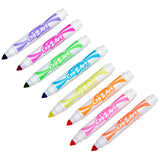 A set of eight Cra-z-art Broadline Markers - Neon 8 Count, each in a different color: purple, dark blue, green, light blue, yellow, orange, pink, and red, arranged in a fan shape.