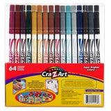 A 64-pack of Cra-Z-Art Super Tip Marker 64 Count in various colors, displayed in a plastic case with a red and yellow box. The box advertises "Super Brighter Colors!" and is labeled as non-toxic.