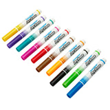 Ten **Cra-Z-Art Kids Washable Broadline Dry Erase Markers - 10 count - Versatile and Vibrant Learning Tools for Home and Classroom!** of various colors are arranged in two rows on a white background.