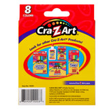Back of a Cra-Z-Art Jumbo Crayons 8 Count product packaging featuring an 8-color set. The package displays images of other Cra-Z-Art products including washable markers, colored pencils, crayons, and paints.