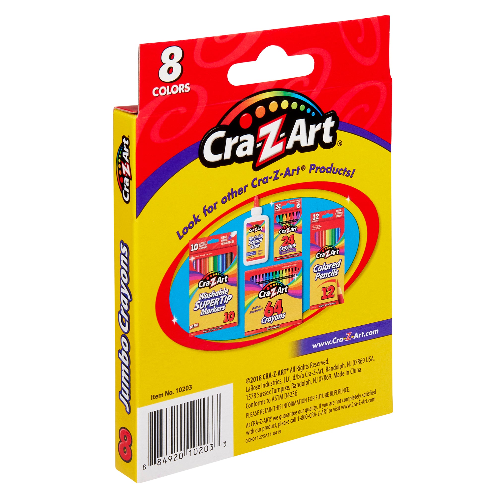Cra-Z-Art Jumbo Crayons 8 Count