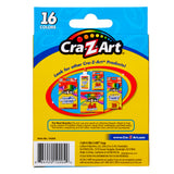 Back packaging of Cra-Z-Art Jumbo Crayons 16 Count Washable showing images of other product offerings including washable markers, colored pencils, and jumbo crayons, with usage instructions and contact information.