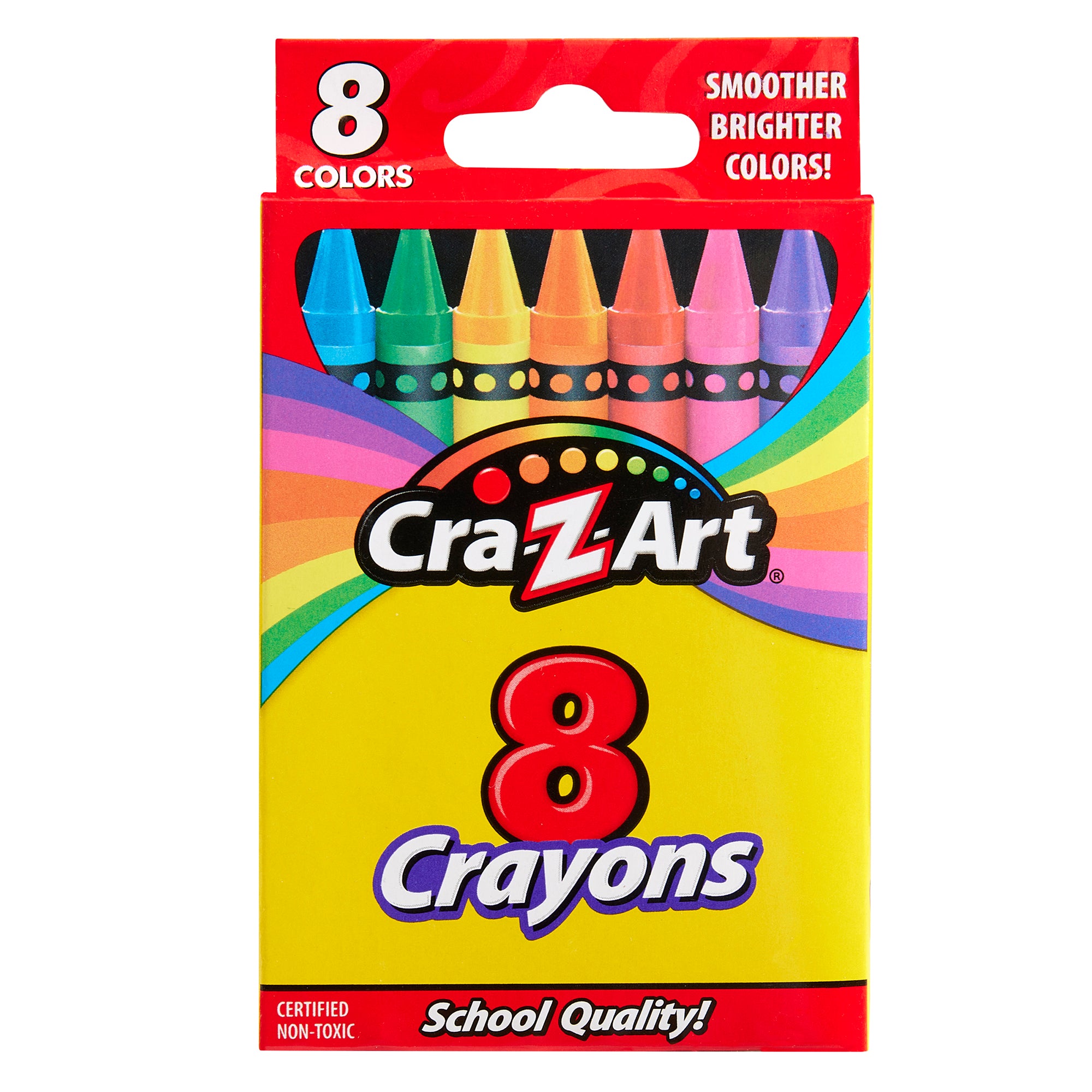 Cra-Z-Art Crayons – 8 Count School Quality Washable Crayons, Bright Co
