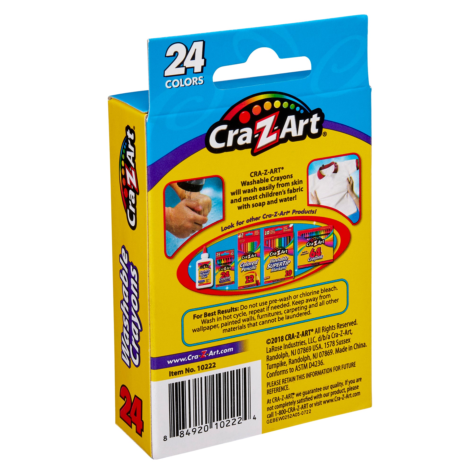Cra-Z-Art Washable Crayons – 24 Count School Quality Set, Bright Color