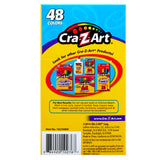 Back of a Cra-Z-Art Washable Crayons 48 Count box, featuring images of other Cra-Z-Art products and instructions for best results. The box also shows manufacturer information and a website URL.