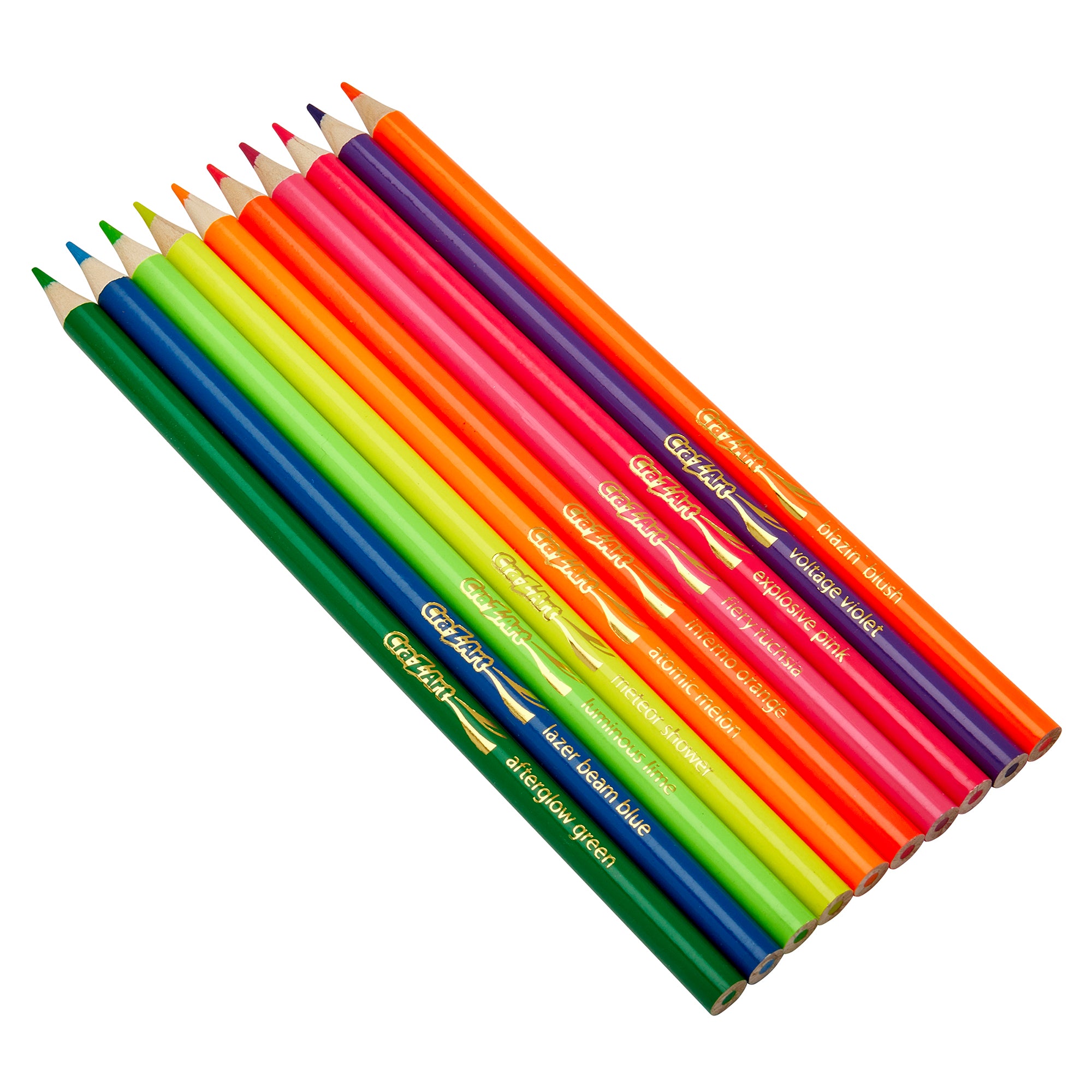 Cra-Z-Art Neon Colored Pencils – 10 Count Pre-Sharpened Set, Bright Fl