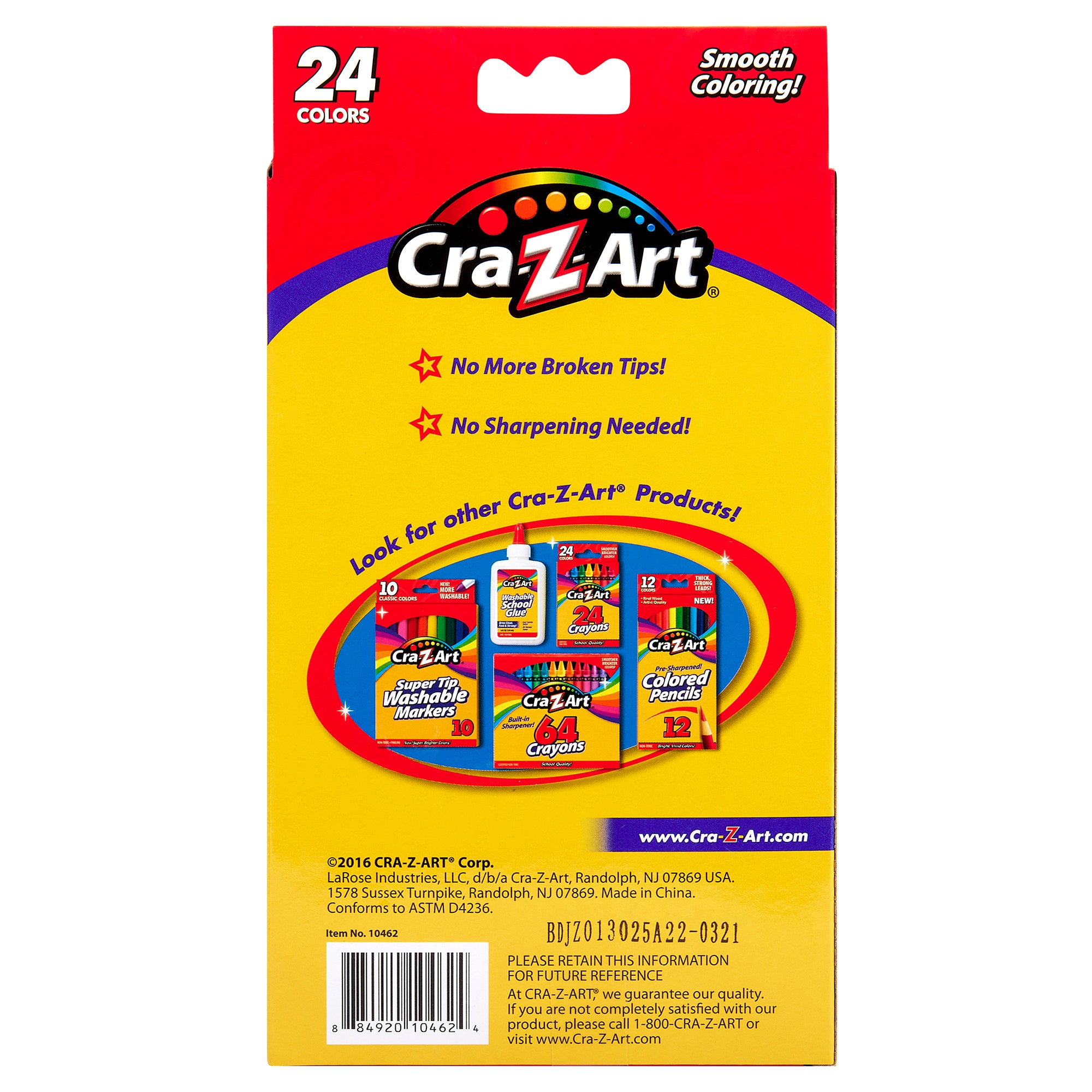 Cra-Z-Art Twist Up Colored Pencils, 24 Count, No Sharpening, Assorted