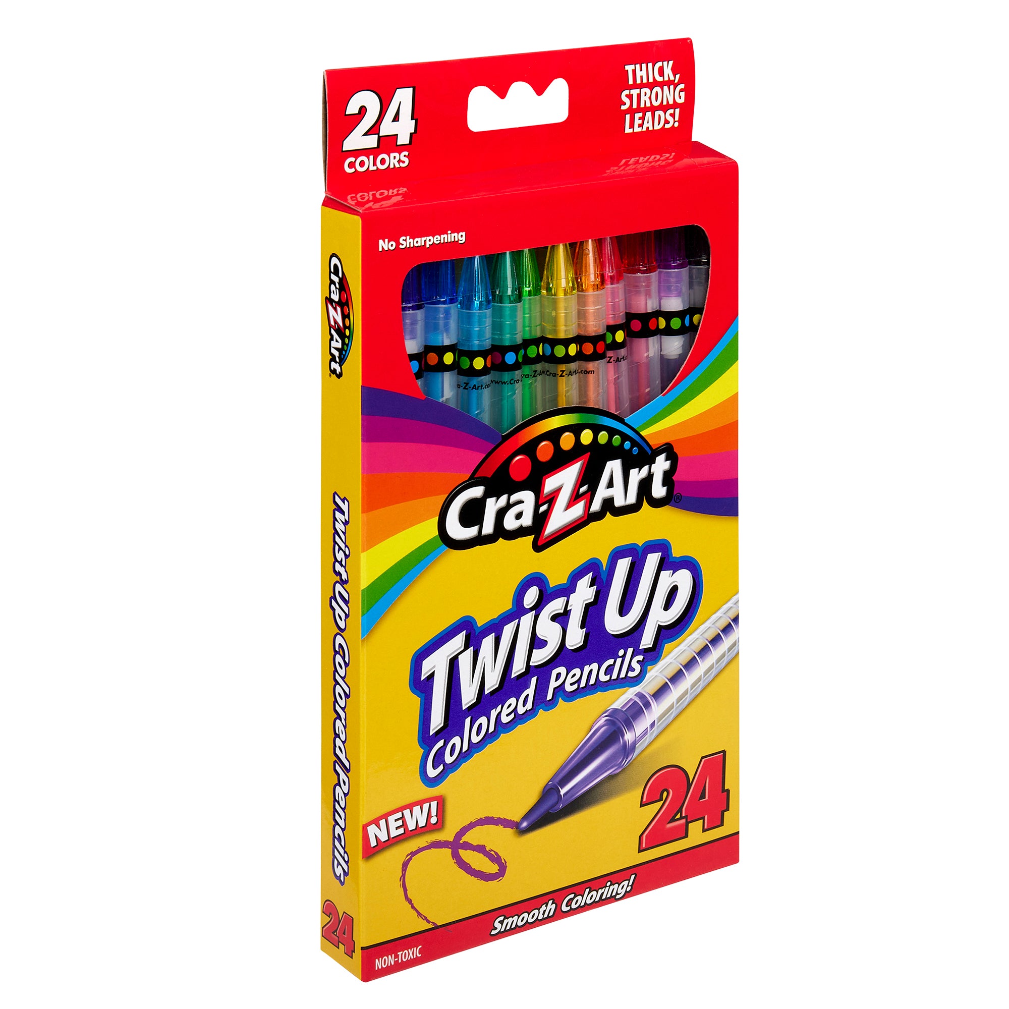 Cra-Z-Art Twist Up Colored Pencils, 24 Count, No Sharpening, Assorted