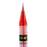 A Cra-Z-Art Twist Up Colored Pencils 24 Count with a transparent upper section and a black band with colored dots on the lower section.