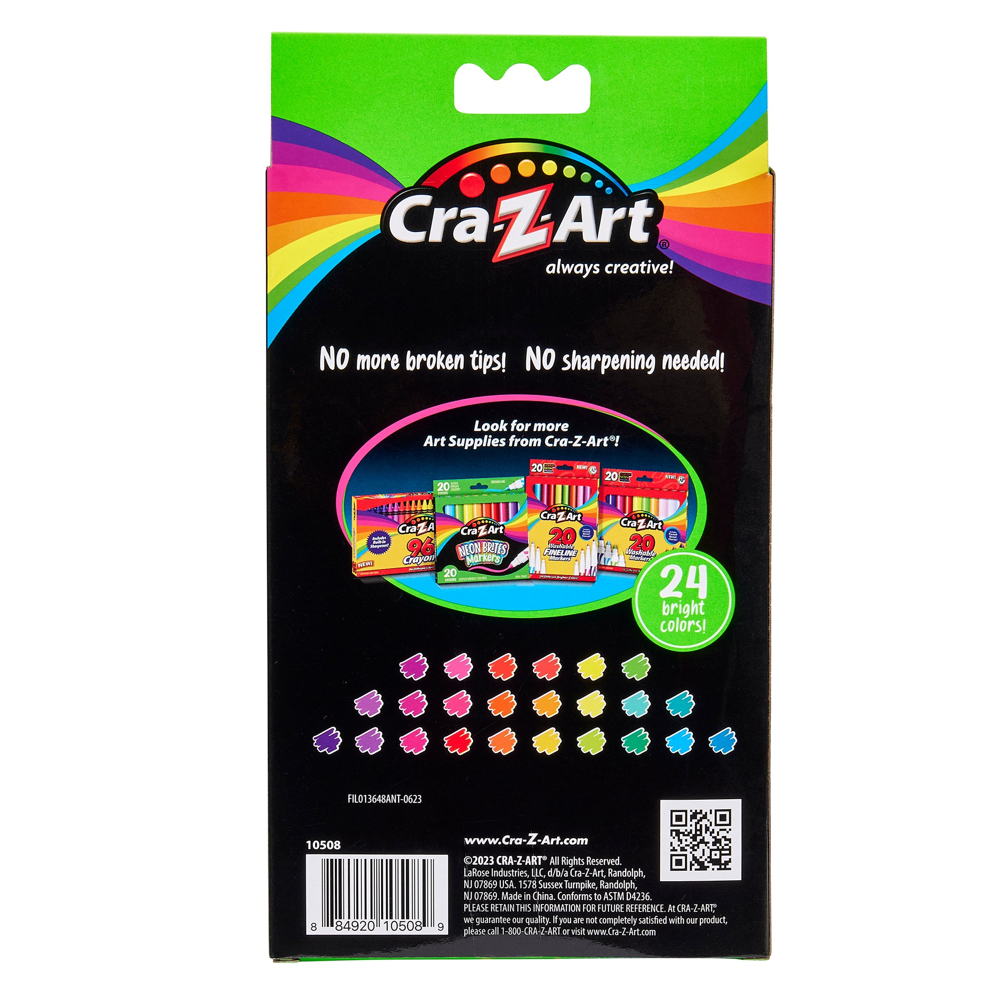Cra-Z-Art Twistable Neon Bold & Brite Colored Pencils, 24 Pack - 24 Vi