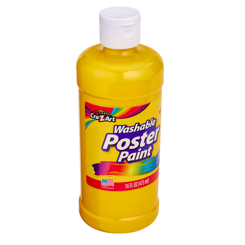 A bottle of Cra-Z-Art Yellow Paint 16 oz - Bold, Vibrant, and Easy to Apply for Creative Projects! Safe for Kids 3+.