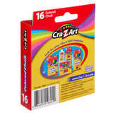 A box of Cra-Z-Art Chalk - Color 16 Count, containing 16 pieces. The back of the box advertises additional Cra-Z-Art products and states "Gluten Free.