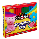 A box of 4 Color Modeling Clay, 4 pieces per 4 Color, 16 pieces Total featuring a pig, flower, and watermelon design. The box contains 8 oz (226g) of non-toxic, rainbow-colored clay sticks.