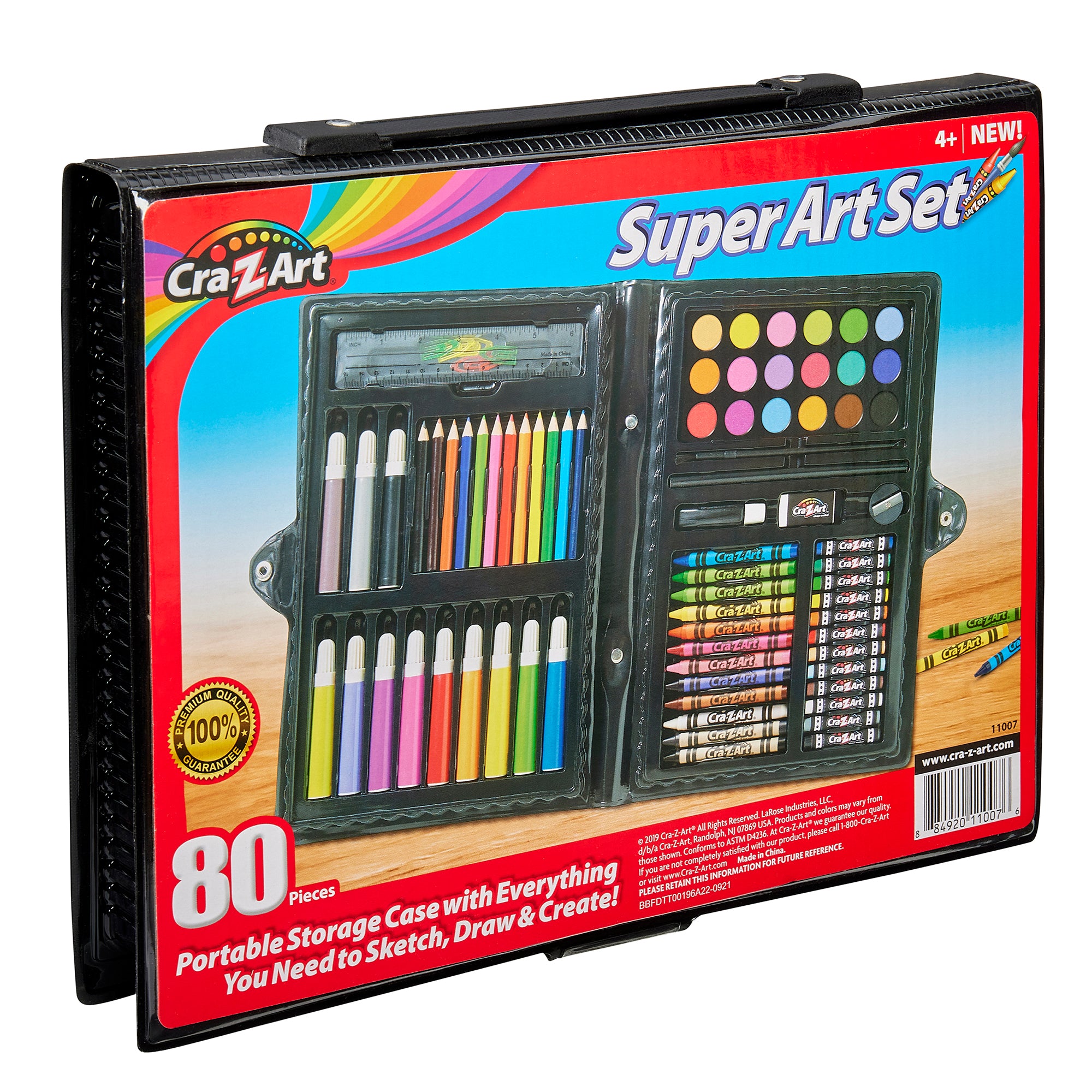 Cra-Z-Art Super Art Set 80pc Kids Art Kit with Markers, Crayons, Color