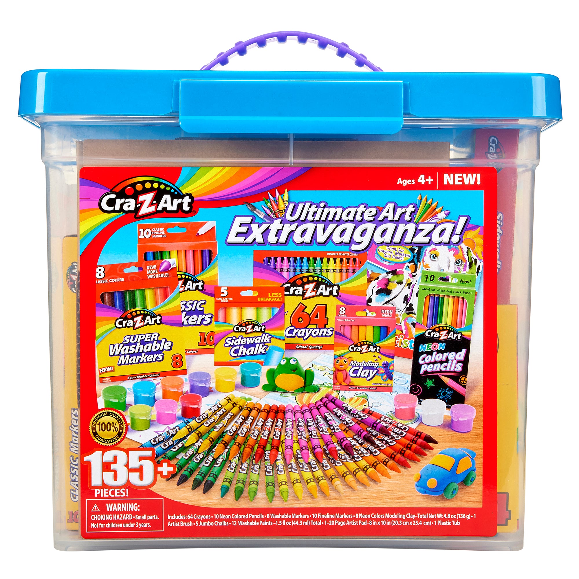 Cra-Z-Art Ultimate Art Extravaganza Tub – 125+ Piece Kids Art Set with