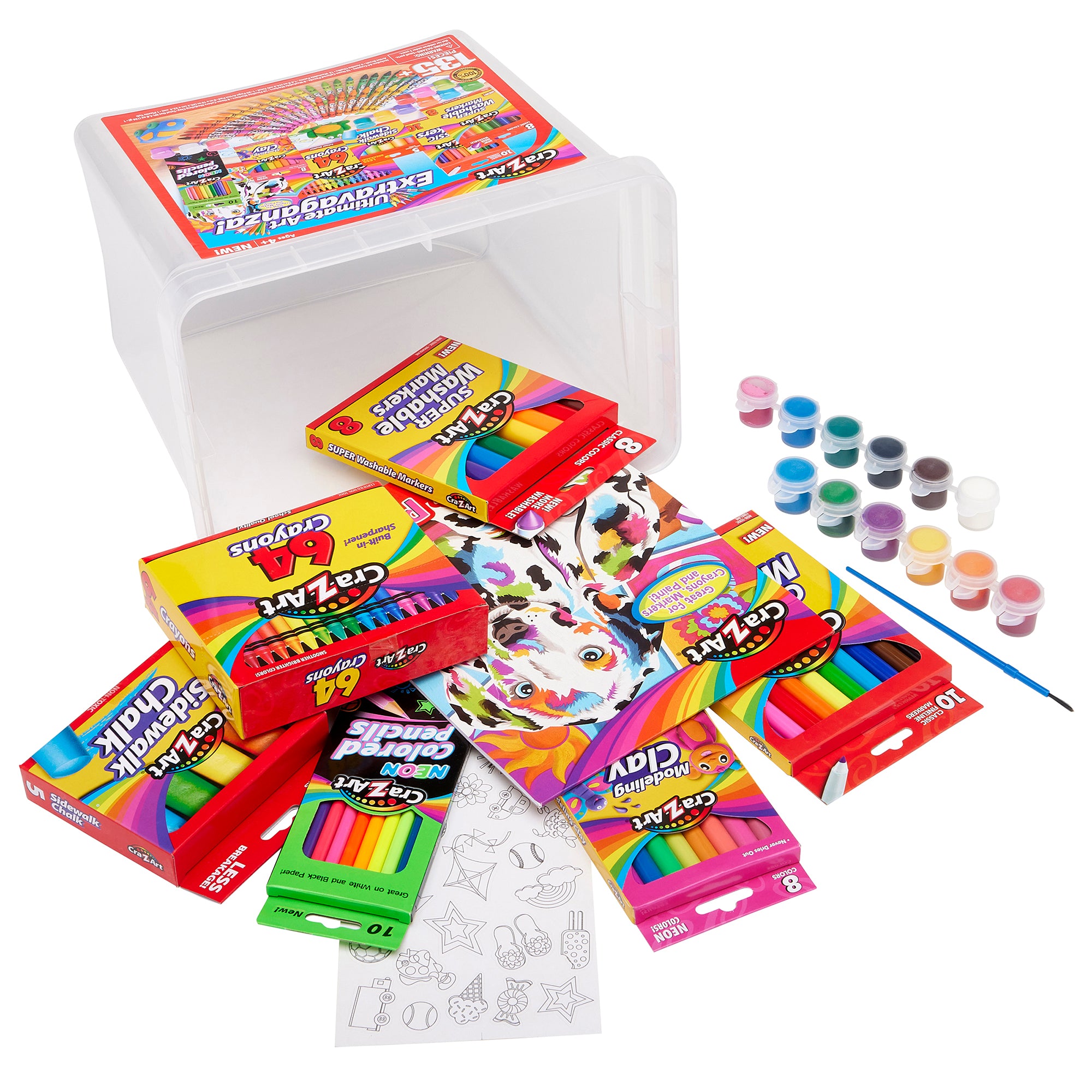 Cra-Z-Art Ultimate Art Extravaganza Tub – 125+ Piece Kids Art Set with
