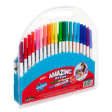 A clear plastic case containing 83 pieces, labeled "Cra-Z-Art Amazing Art Case." The packaging highlights features such as "Washable" and "Bright Vivid Colors.