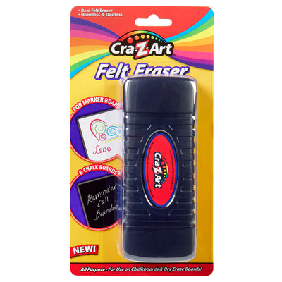 Effaceur en feutre Cra-Z-Art : précision sans effort et silencieuse pour tableaux blancs et noirs, un outil polyvalent !